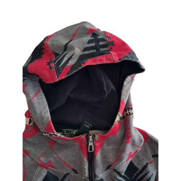 Lauren Ralph Lauren Aztec Navajo‎ Southwestern Full Zip Hoodie Red Women's Small - Picture 9 of 13